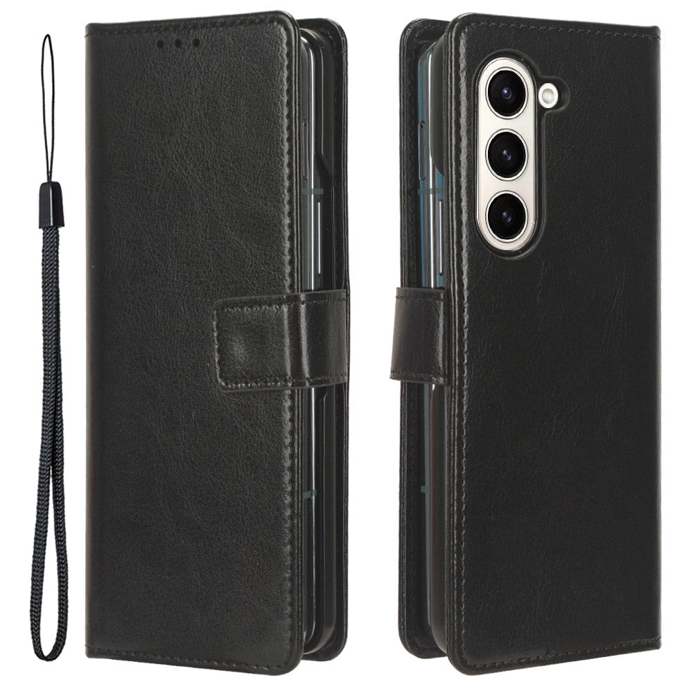 For Samsung Galaxy Z Fold5 5G Card Holder Phone Leather Case Crazy Horse Texture Stand Cover For Samsung Galaxy Z Fold5 5G Card Holder Phone Leather Case Crazy Horse Texture Stand Cover